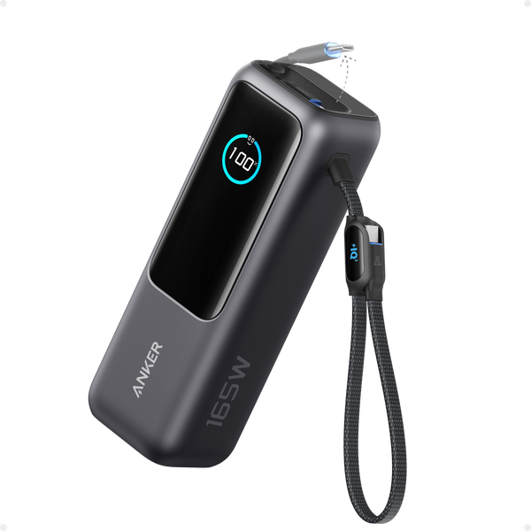 Anker Laptop Power Bank (25K, 165W, Built-In and Retractable Cables)