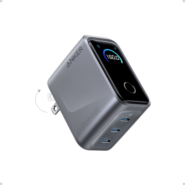 Anker Prime Charger (160W, 3 Ports, Smart Display)