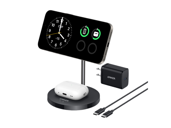 Anker MagGo Wireless Charger (2-in-1, Stand, 40W Adapter Included)