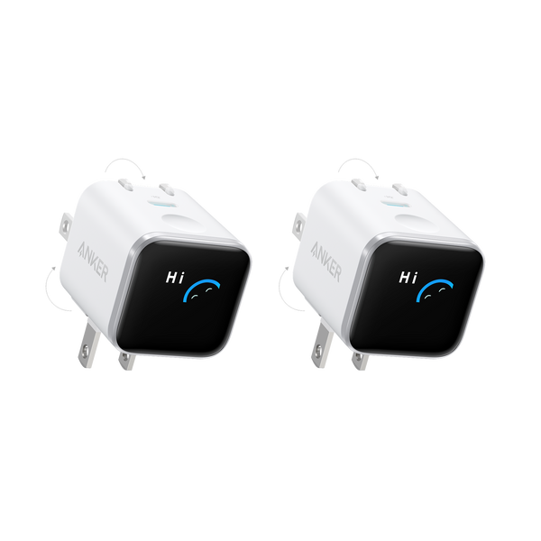 Anker Nano Charger (45W, Smart Display, 180° Foldable, 2-Pack)