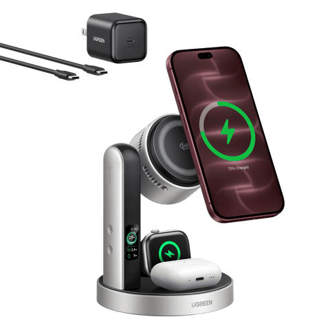 UGREEN MagFlow Pro Qi2 25W 3-in-1 Wireless Charger