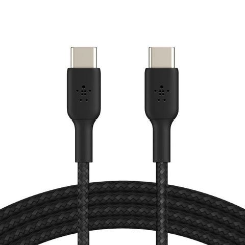 Belkin USB-IF Certified Braided 60 W USB-C to USB-C (Type C) Charge cable, 6.6 Feet / 2 Meter, Black