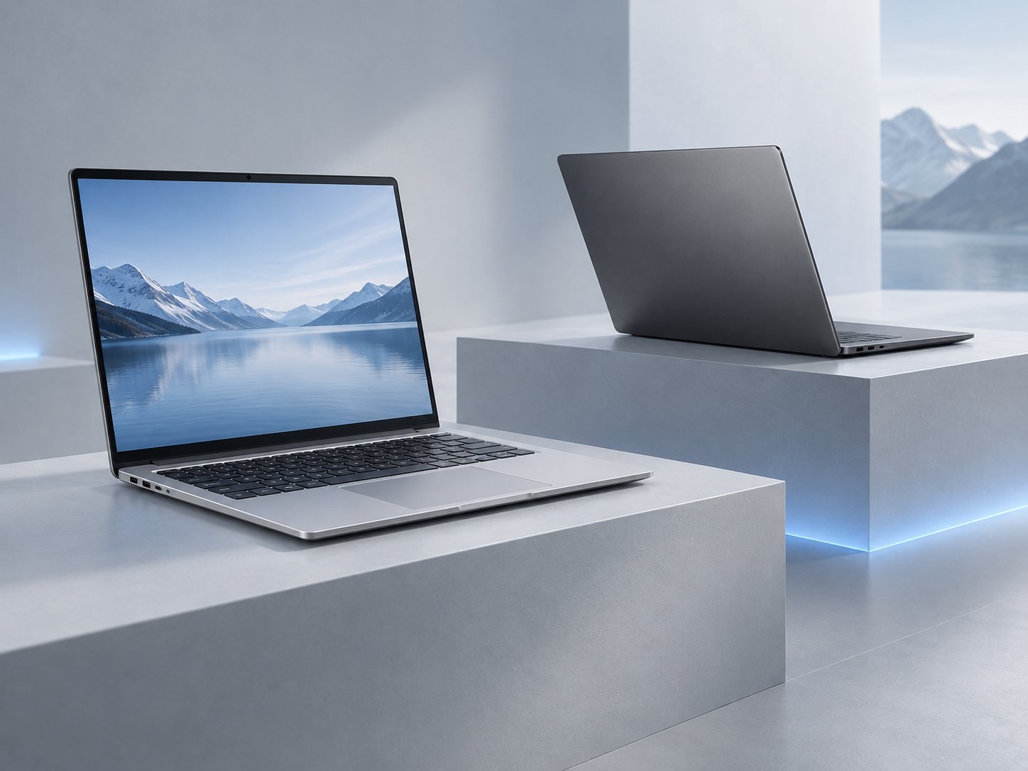 Laptops on a modern desk